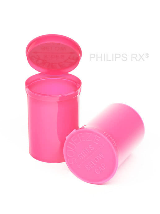 Philips 30 Dram Pop Top Vial - 1/4 Oz - Child Resistant - Opaque Bubblegum - Pallet (10,800 Count)-Pop Top Vials-BeastBranding