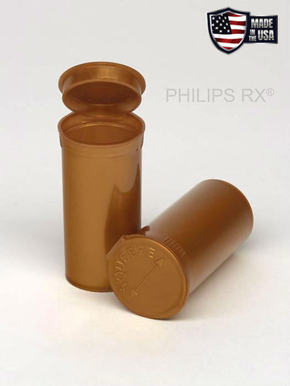 Philips RX 13 Dram Pop Top Vial - 1 Gram - Child Resistant - Gold - Opaque - (315 - 22,680 Count)-Pop Top Vials-BeastBranding
