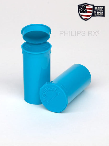 Philips RX 13 Dram Pop Top Vial - 1 Gram - Child Resistant - Opaque Aqua - Pallet (22,680 Count)-Pop Top Vials-BeastBranding