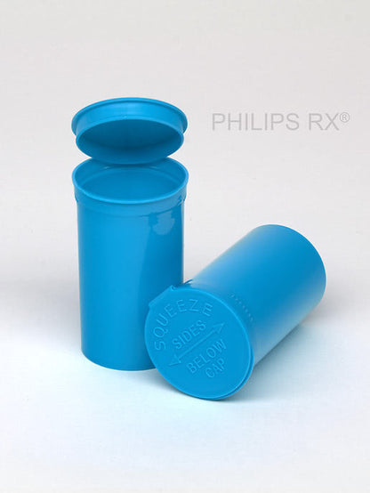 Philips RX 19 Dram Pop Top Vial - 1/8 Oz - Child Resistant - Opaque Aqua - Pallet - (16200 Count)-Pop Top Vials-BeastBranding