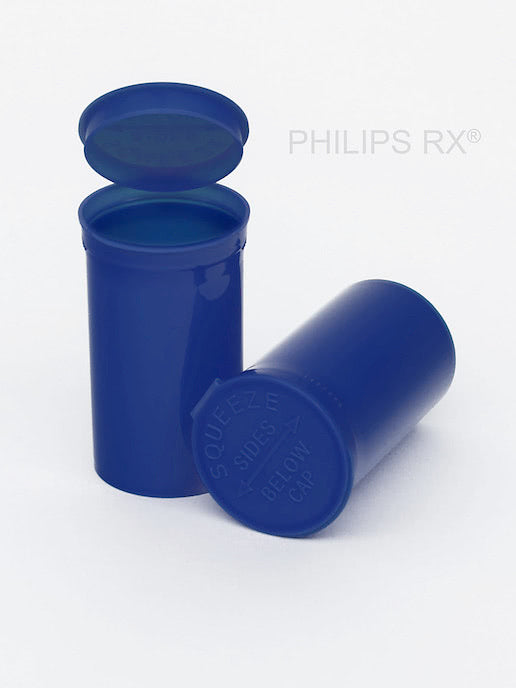 Philips RX 19 Dram Pop Top Vial - 1/8 Oz - Child Resistant - Opaque Blueberry - Pallet (16200 Count)-Pop Top Vials-BeastBranding