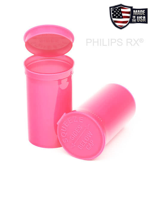 Philips RX 19 Dram Pop Top Vial - 1/8 Oz - Child Resistant - Opaque Bubblegum - Pallet (16200 Count)-Pop Top Vials-BeastBranding