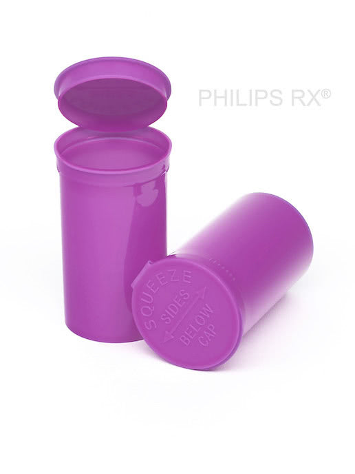 Philips RX 19 Dram Pop Top Vial - 1/8 Oz - Child Resistant - Opaque Grape - Pallet (16200 Count)-Pop Top Vials-BeastBranding