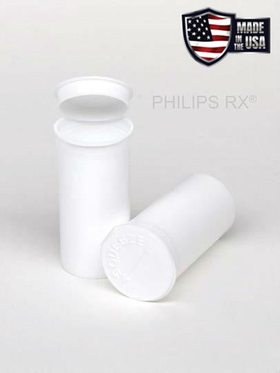 Philips RX 19 Dram Pop Top Vial - 1/8 Oz - Child Resistant - Opaque White - (225 - 16,200 Count)-Pop Top Vials-BeastBranding