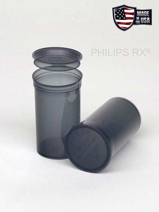 Philips RX 19 Dram Pop Top Vial - 1/8 Oz - Child Resistant - Smoke - Translucent - (225 - 16,200 Count)-Pop Top Vials-BeastBranding