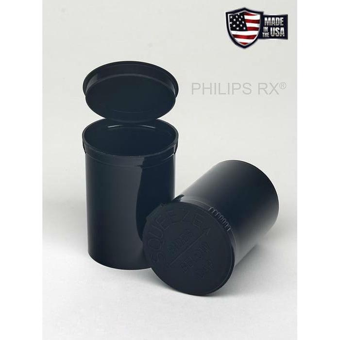 Philips RX 30 Dram Pop Top Vial - 1/4 Oz - Child Resistant - Black Vials With Labels & Application-Pop Top Vials-BeastBranding