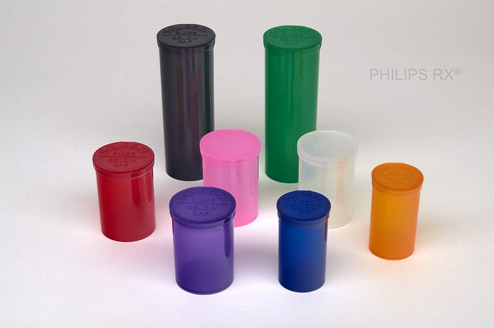 Philips RX 30 Dram Pop Top Vial - 1/4 Oz - Child Resistant - Clear - Translucent - (150 - 10,800 Count)-Pop Top Vials-BeastBranding