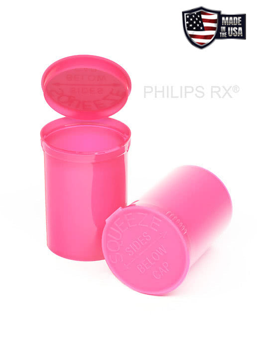 Philips RX 30 Dram Pop Top Vial - 1/4 Oz - Child Resistant - Opaque Bubblegum - Pallet (10,800 Count)-Pop Top Vials-BeastBranding