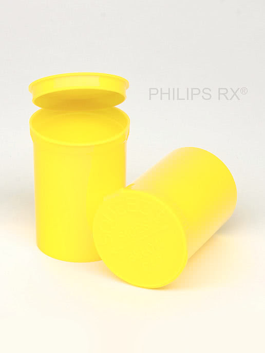 Philips RX 30 Dram Pop Top Vial - 1/4 Oz - Child Resistant - Opaque Lemon - Pallet (10,800 Count)-Pop Top Vials-BeastBranding