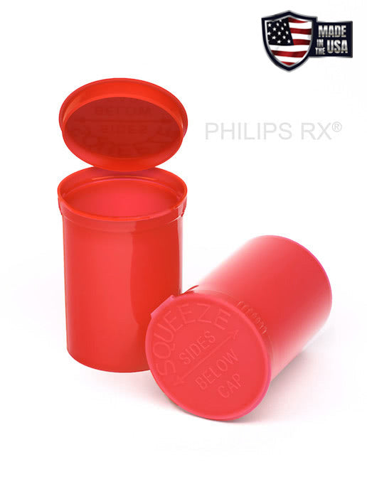Philips RX 30 Dram Pop Top Vial - 1/4 Oz - Child Resistant - Opaque Strawberry - Pallet (10,800 Count)-Pop Top Vials-BeastBranding