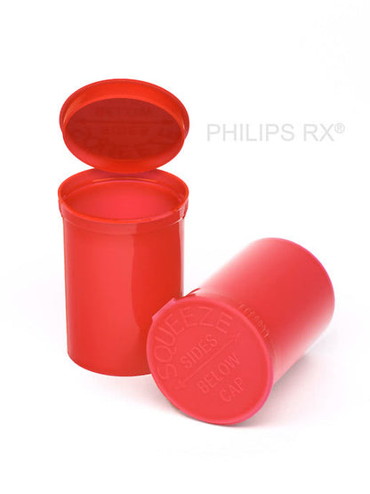 Philips RX 30 Dram Pop Top Vial - 1/4 Oz - Child Resistant - Opaque Strawberry - Pallet (10,800 Count)-Pop Top Vials-BeastBranding