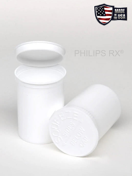 Philips RX 30 Dram Pop Top Vial - 1/4 Oz - Child Resistant - Opaque White - (150 - 10,800 Count)-Pop Top Vials-BeastBranding