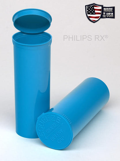 Philips RX 60 Dram Pop Top Vial - 1/2 Oz - Child Resistant - Opaque Aqua - Pallet (5,400 Count)-Pop Top Vials-BeastBranding