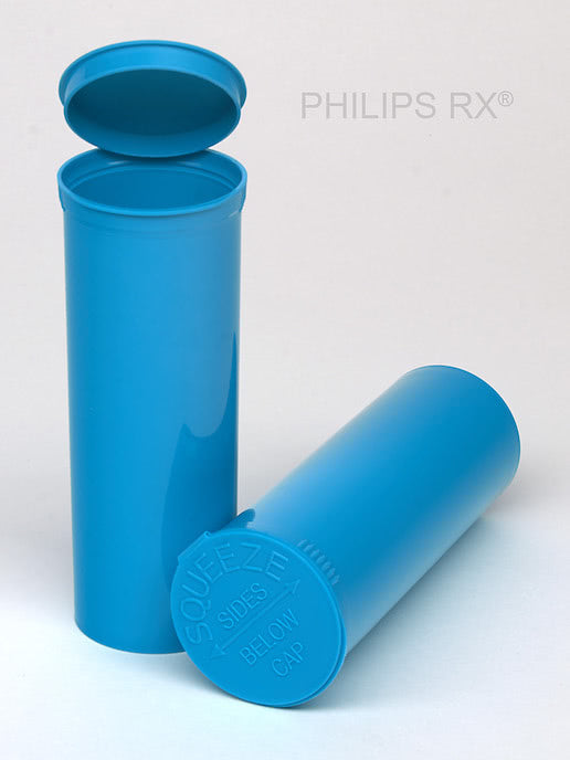 Philips RX 60 Dram Pop Top Vial - 1/2 Oz - Child Resistant - Opaque Aqua - Pallet (5,400 Count)-Pop Top Vials-BeastBranding