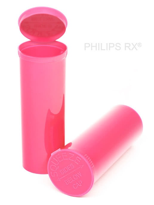 Philips RX 60 Dram Pop Top Vial - 1/2 Oz - Child Resistant - Opaque Bubblegum - Pallet (5400 Count)-Pop Top Vials-BeastBranding