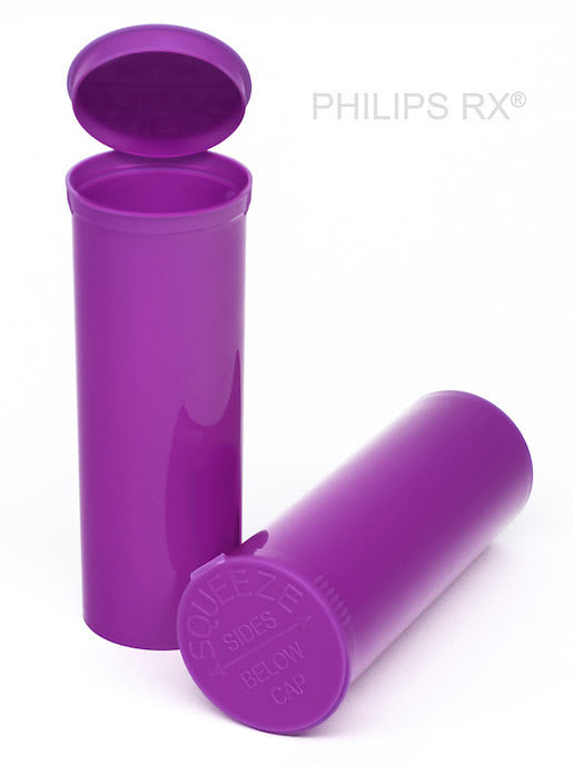 Philips RX 60 Dram Pop Top Vial - 1/2 Oz - Child Resistant - Opaque Grape - Pallet (5,400 Count)-Pop Top Vials-BeastBranding
