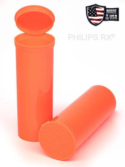 Philips RX 60 Dram Pop Top Vial - 1/2 Oz - Child Resistant - Opaque Mango - Pallet (5,400 Count)-Pop Top Vials-BeastBranding
