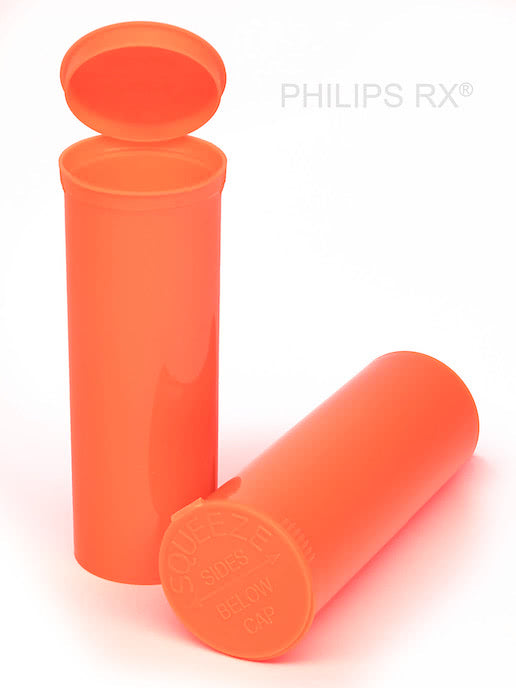 Philips RX 60 Dram Pop Top Vial - 1/2 Oz - Child Resistant - Opaque Mango - Pallet (5,400 Count)-Pop Top Vials-BeastBranding