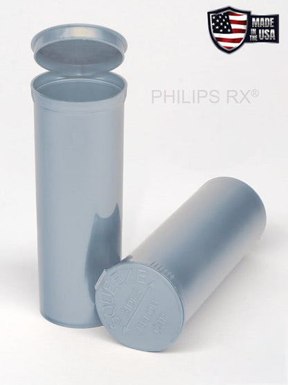 Philips RX 60 Dram Pop Top Vial - 1/2 Oz - Child Resistant - Silver - Opaque - (75 -5,400 Count)-Pop Top Vials-BeastBranding