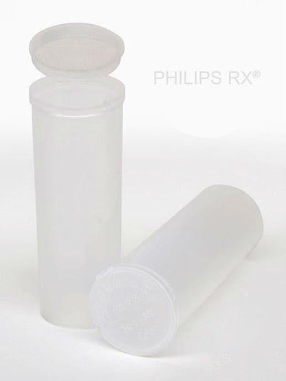 Pop Top Vial - Philips 60 Dram - 1/2 Oz - Child Resistant - Translucent Clear - (75 -5,400 Count)-Pop Top Vials-BeastBranding