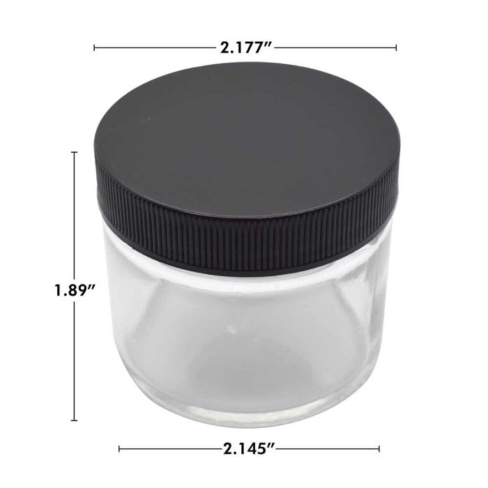 SAMPLE of 2 oz Glass Straight Sided Round Jar - Black Or White - (1 Count SAMPLE)-Glass Jars-BeastBranding