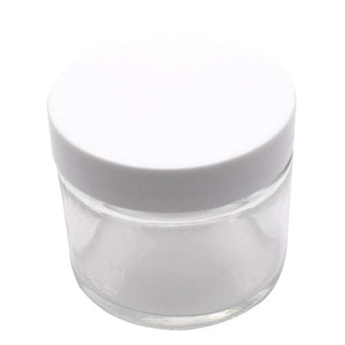 SAMPLE of 2 oz Glass Straight Sided Round Jar - Black Or White - (1 Count SAMPLE)-Glass Jars-BeastBranding