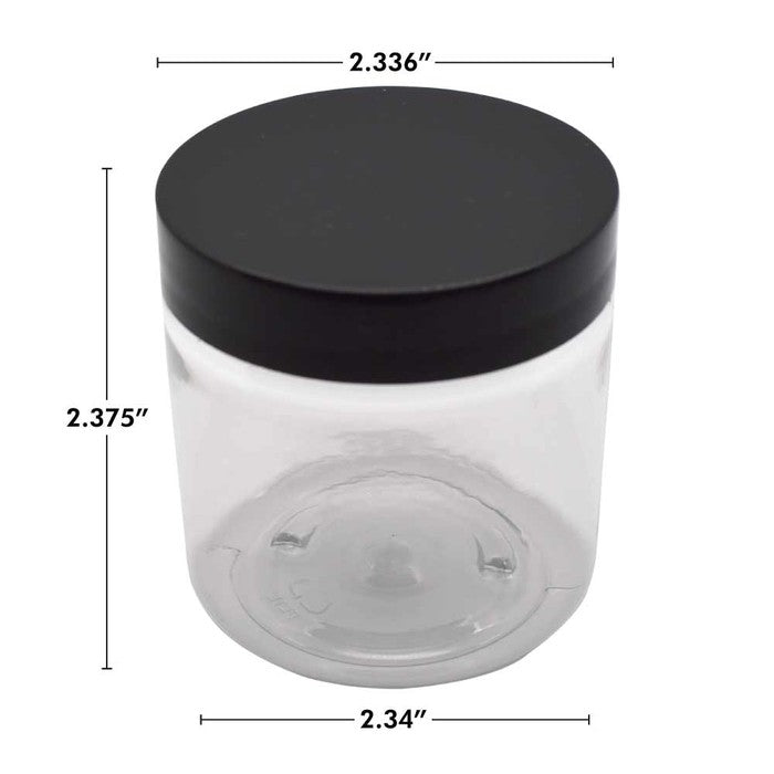 SAMPLE of 4 oz Clear Pet Plastic Single Wall Jar - Black Or White - (1 Count SAMPLE)-Glass Jars-BeastBranding