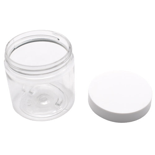 SAMPLE of 4 oz Clear Pet Plastic Single Wall Jar - Black Or White - (1 Count SAMPLE)-Glass Jars-BeastBranding