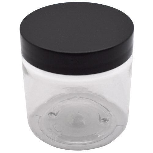 SAMPLE of 4 oz Clear Pet Plastic Single Wall Jar - Black Or White - (1 Count SAMPLE)-Glass Jars-BeastBranding