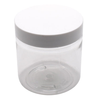 SAMPLE of 4 oz Clear Pet Plastic Single Wall Jar - Black Or White - (1 Count SAMPLE)-Glass Jars-BeastBranding