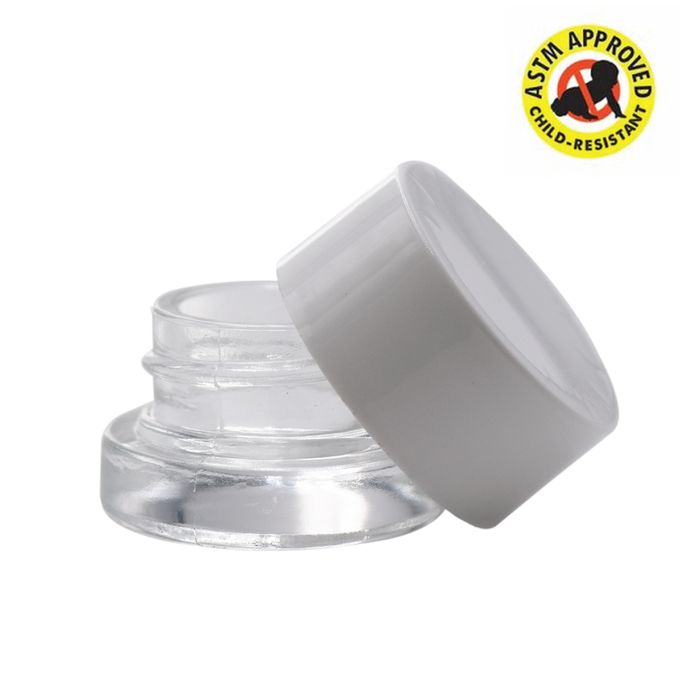 SAMPLE of 5 mL Glass Concentrate Container With Black or White Cap - Child Safe - (1 Count SAMPLE)-Concentrate Containers and Accessories-BeastBranding