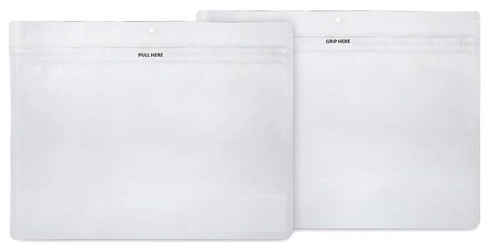 SAMPLE of 'Loud Lock Grip N Pull 12" x 9" Mylar Exit Bag - Opaque White' - (1 Count Sample)-Mylar Smell Proof Bags-BeastBranding