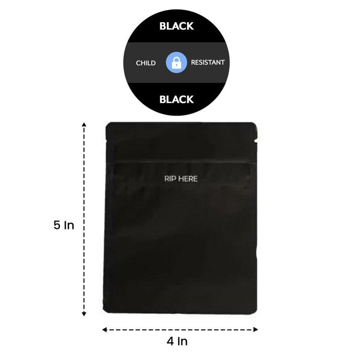 SAMPLE of Loud Lock Grip N Pull Mylar Bag 1/8 Oz or 1 Gram - Child Resistant - Opaque Black or White - (SAMPLE 1 Count)-Mylar Smell Proof Bags-BeastBranding