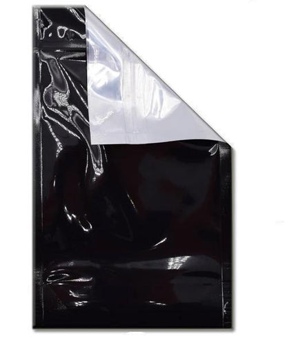 SAMPLE of Mylar Bag Black/Clear - 1/2 Oz - 14 Grams - 5x8.15" - (1 Count SAMPLE)-Mylar Smell Proof Bags-BeastBranding