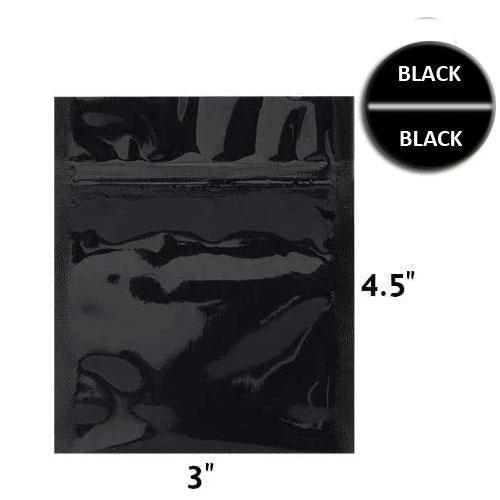 SAMPLE of Mylar Bag Opaque Black 1 Gram - 3" x 4.5" (1 Count SAMPLE)-Mylar Smell Proof Bags-BeastBranding