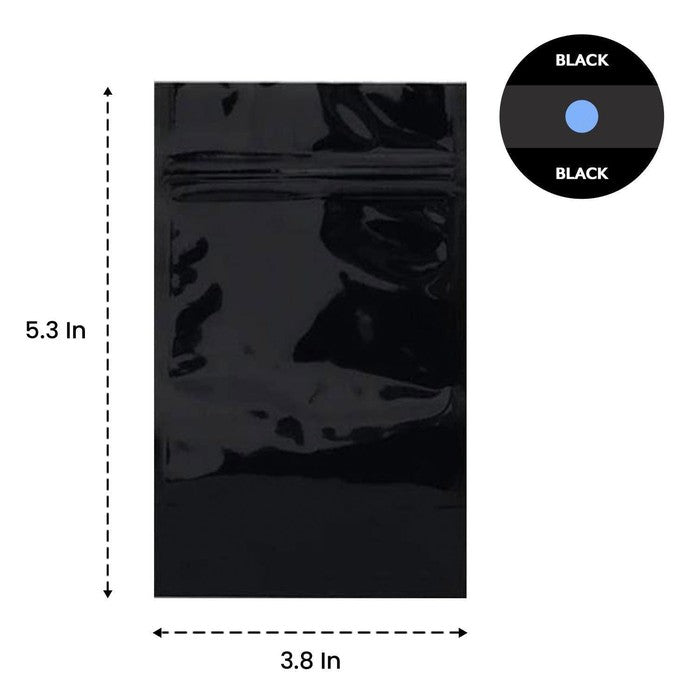 SAMPLE of Mylar Bag Opaque Black 1/8 Oz - 3.5 Grams - (1 Count SAMPLE)-Mylar Smell Proof Bags-BeastBranding