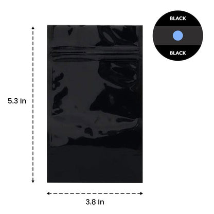 SAMPLE of Mylar Bag Opaque Black 1/8 Oz - 3.5 Grams - (1 Count SAMPLE)-Mylar Smell Proof Bags-BeastBranding