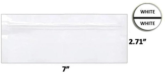 SAMPLE of Mylar Bag Pouch 7" x 2.71" White Opaque Edibles / Pre-Roll - (1 Count SAMPLE)-Mylar Smell Proof Bags-BeastBranding