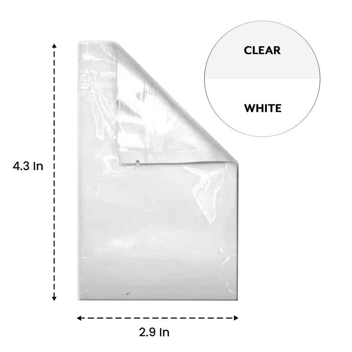 SAMPLE of Mylar Bag White/Clear - 1 Gram - 4.3 x 2.9" (1 Count)-Mylar Smell Proof Bags-BeastBranding