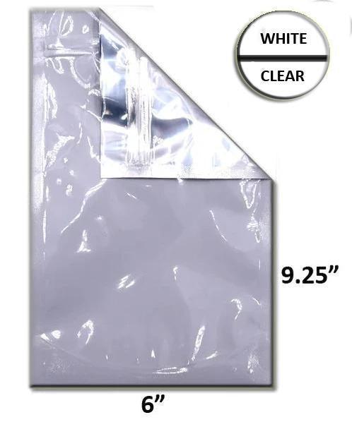 SAMPLE of Mylar Bag White/Clear - 1 Oz - 28 Grams 6 x 9.25" - (1 Count SAMPLE)-Mylar Smell Proof Bags-BeastBranding