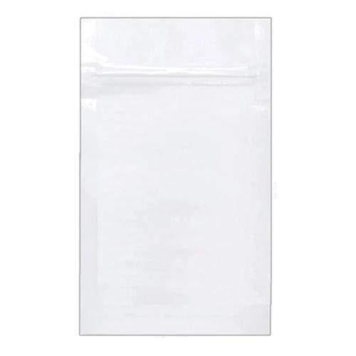 SAMPLE of Mylar Bag White/Clear 3.8" x 5.3" 1/8 Oz - 3.5 Grams - (1 Count SAMPLE)-Mylar Smell Proof Bags-BeastBranding