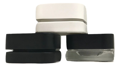 SAMPLE of Qube 9mL Square Glass Concentrate Jar - Clear, Opaque Black, or Opaque White Child Resistant - (1 Count SAMPLE)-Concentrate Containers and Accessories-BeastBranding