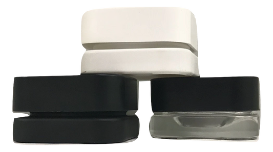 SAMPLE of Qube 9mL Square Glass Concentrate Jar - Clear, Opaque Black, or Opaque White Child Resistant - (1 Count SAMPLE)-Concentrate Containers and Accessories-BeastBranding