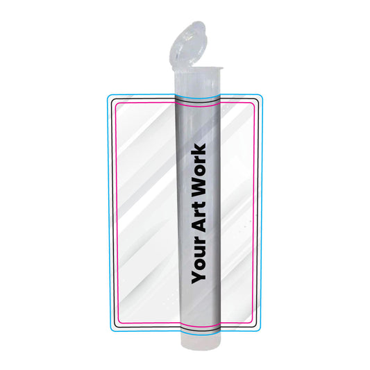 White 116mm Blunt Tube, with Printed Sticker and Application of sticker!-Custom Print Stickers-BeastBranding