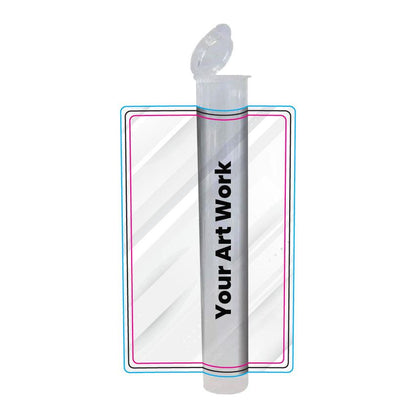 White 116mm Blunt Tube, with Printed Sticker and Application of sticker!-Custom Print Stickers