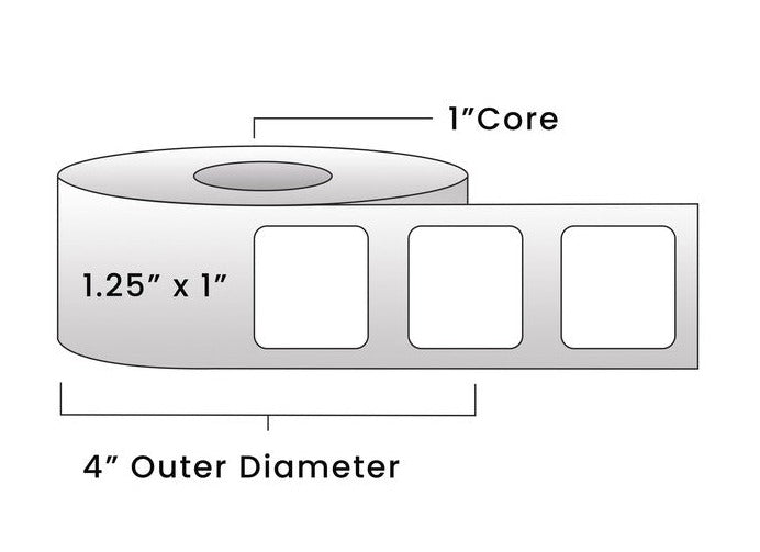 Zebra Direct Thermal Labels - Metrc Label - 1.25" x 1" - 1" Core / 4" Outer Diameter - (1,340 Labels Per Roll)-Stock Labels-BeastBranding