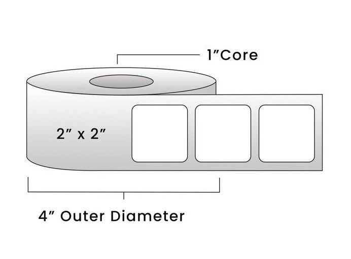 Zebra Direct Thermal Labels - Metrc Label - 2" x 2" - 1" Core / 4" Outer Diameter - (740 Labels Per Roll)-Stock Labels-BeastBranding