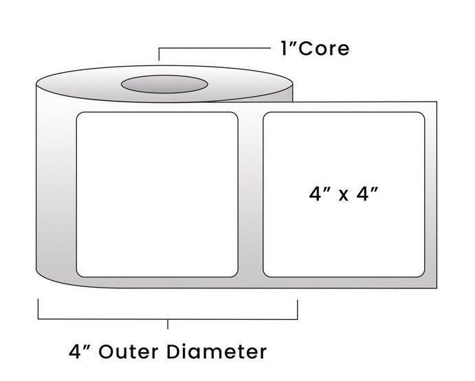 Zebra Direct Thermal Labels - Metrc Label - 4" x 4" - 1" Core / 4" Outer Diameter - (390 Labels Per Roll)-Stock Labels-BeastBranding